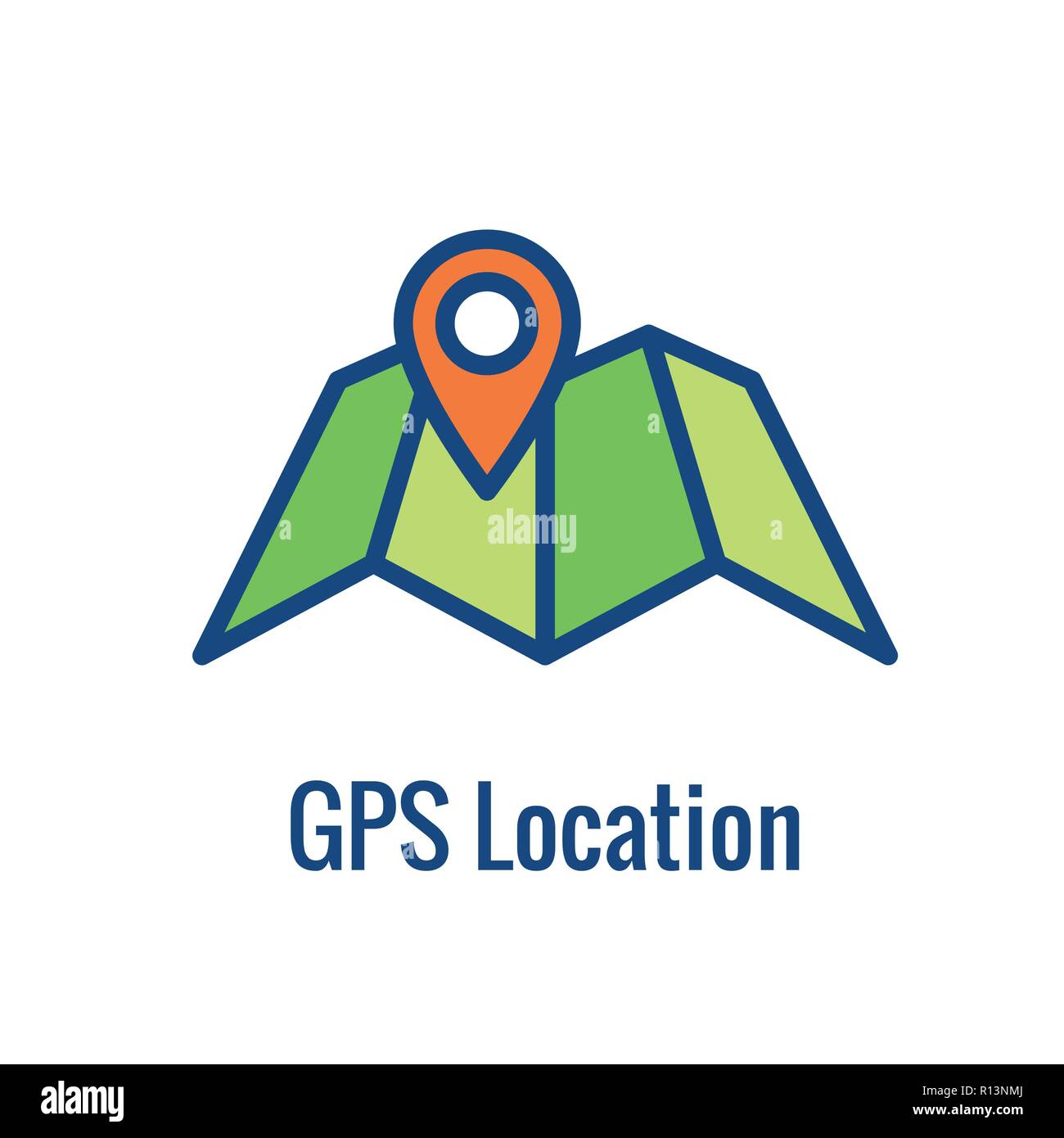 Posizione geo targeting con il posizionamento GPS e icona di geolocation Illustrazione Vettoriale