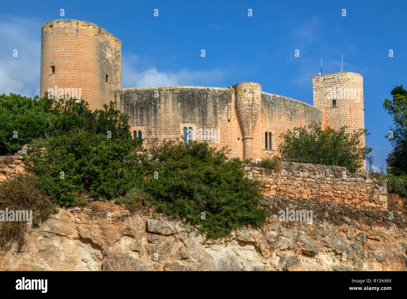 Il castello di Bellver, Maiorca, isole Baleari, Spagna, Europa Foto Stock