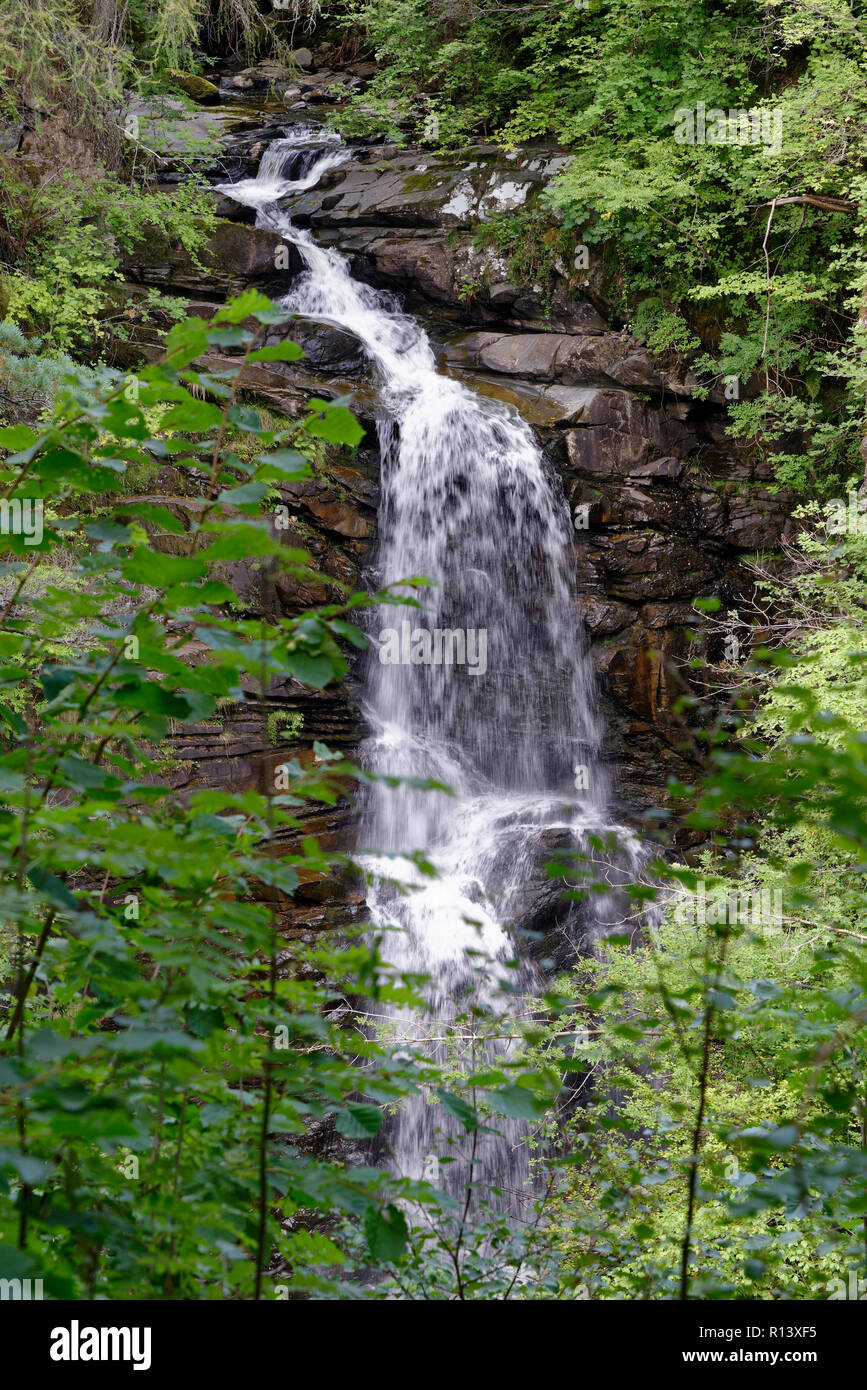 Upper Falls, Moness masterizzare, Birks di Aberfeldy, Perth & Kinross Foto Stock