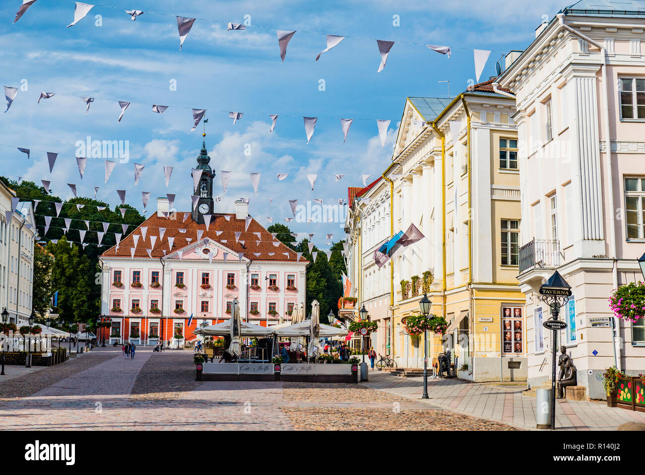 Piazza del Municipio. Tartu, Contea di Tartu, Estonia, paesi baltici, Europa. Foto Stock