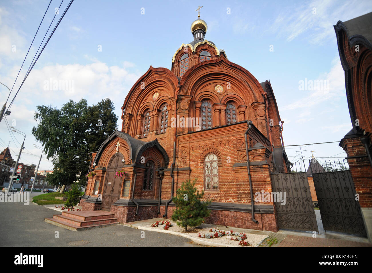 Architettura di mattoni chiesa, Vladimir, Russia Foto Stock
