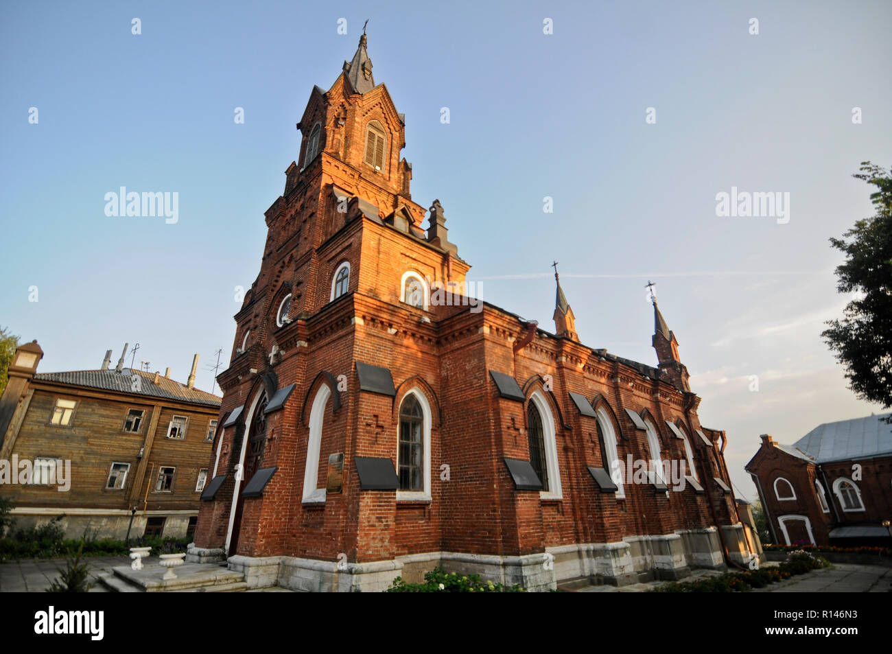 Architettura di mattoni chiesa, Vladimir, Russia Foto Stock