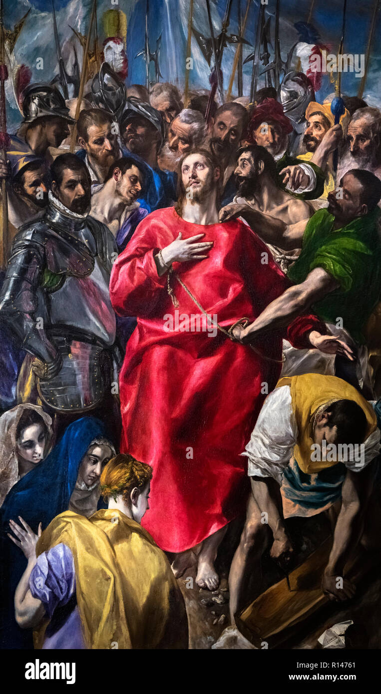 El Expolio de Cristo (il saccheggio di Cristo) da El Greco (Domenikos Theotokopoulos, 1541-1614), olio su tela, c.1577-79 Foto Stock