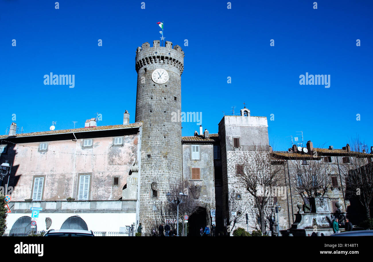 La piccola città di Bagnaia, Viterbo, Lazio Foto Stock