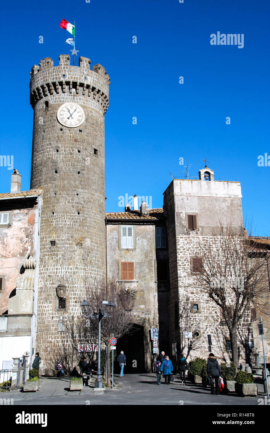 La piccola città di Bagnaia, Viterbo, Lazio Foto Stock