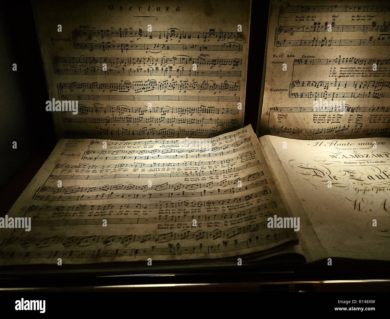 Vienna, Austria - 1 Novembre 2018 - Colpo di originale e personale di una composizione musicale fatta di Mozart Foto Stock