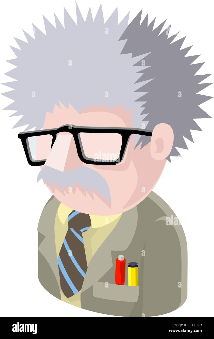 La scienza Geek uomo Avatar icona Persone Illustrazione Vettoriale