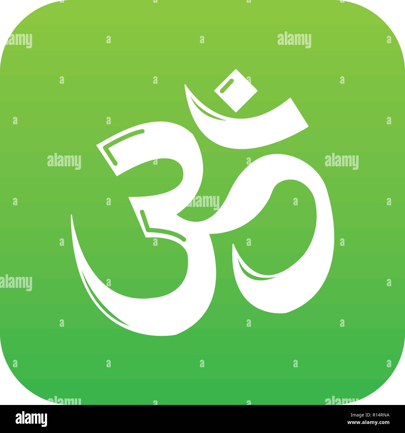 Om induismo simbolo icona Vettore verde Illustrazione Vettoriale
