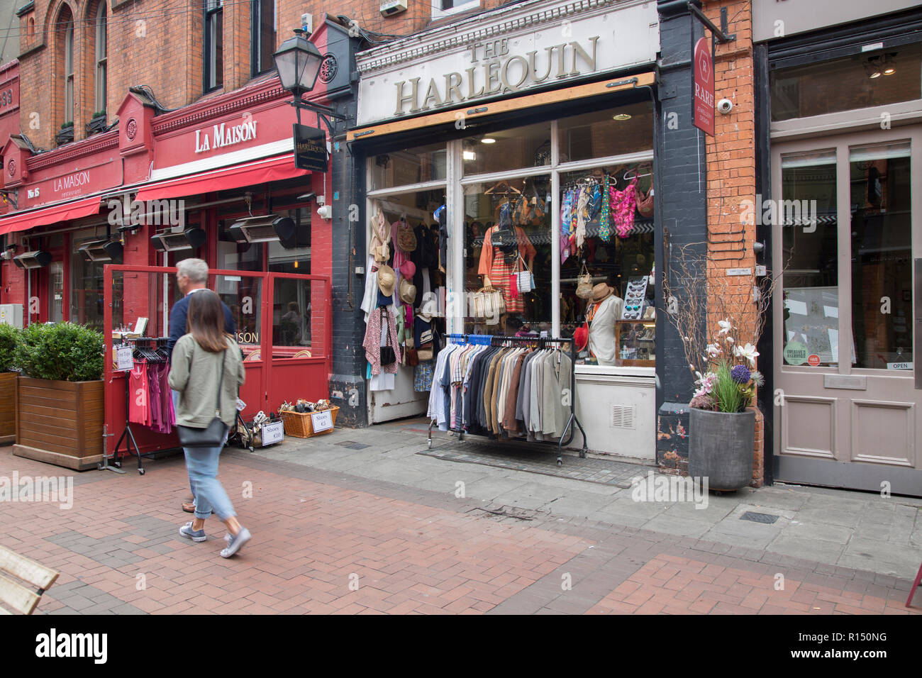 Arlecchino retrò negozio di abbigliamento, il castello di Market Street,  Dublin, Irlanda Foto stock - Alamy