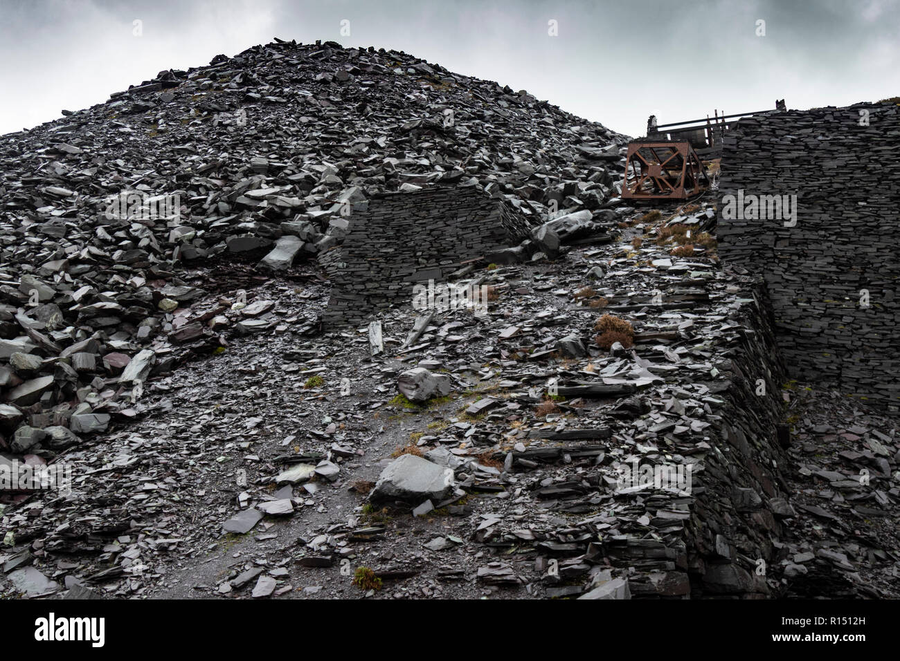 Piano inclinato a Dinorwig cava di ardesia Foto Stock