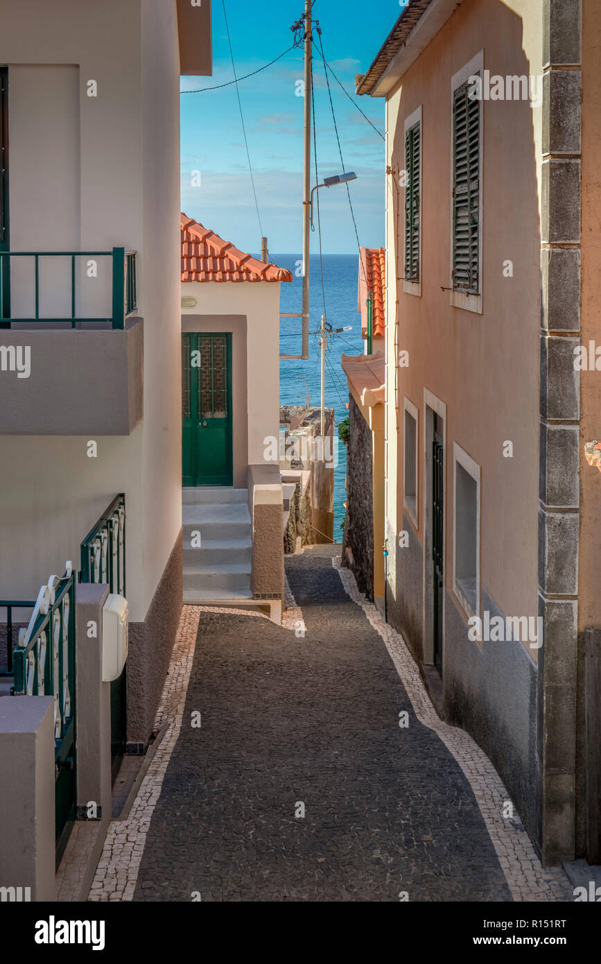 Gasse, Jardim do Mar, Madeira, Portogallo Foto Stock