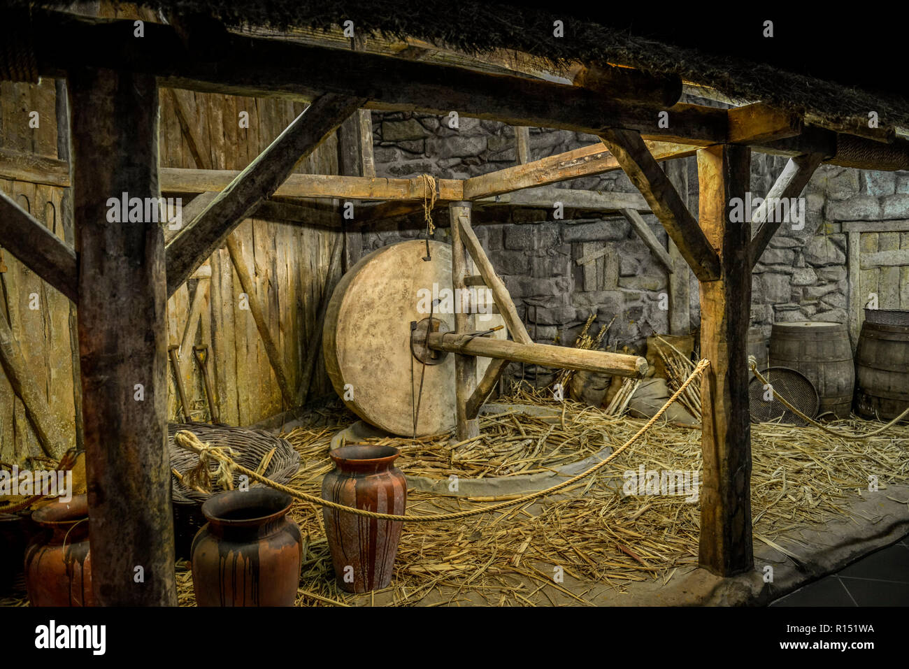 Ausstellung, Parque Tematico da Madeira, Santana, Madeira, Portogallo Foto Stock