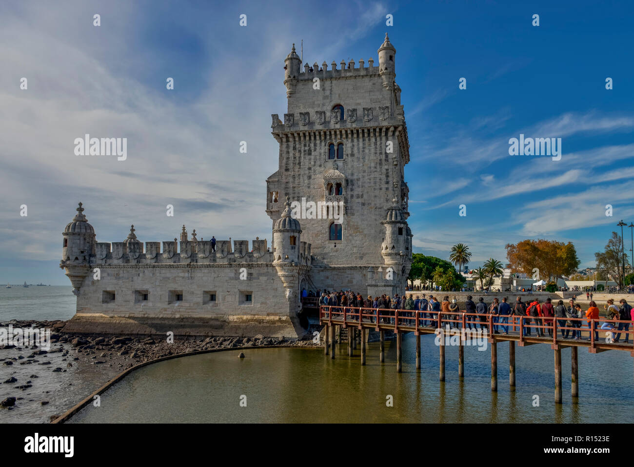 La Torre de Belem, Belem, Lisbona, Portogallo Foto Stock