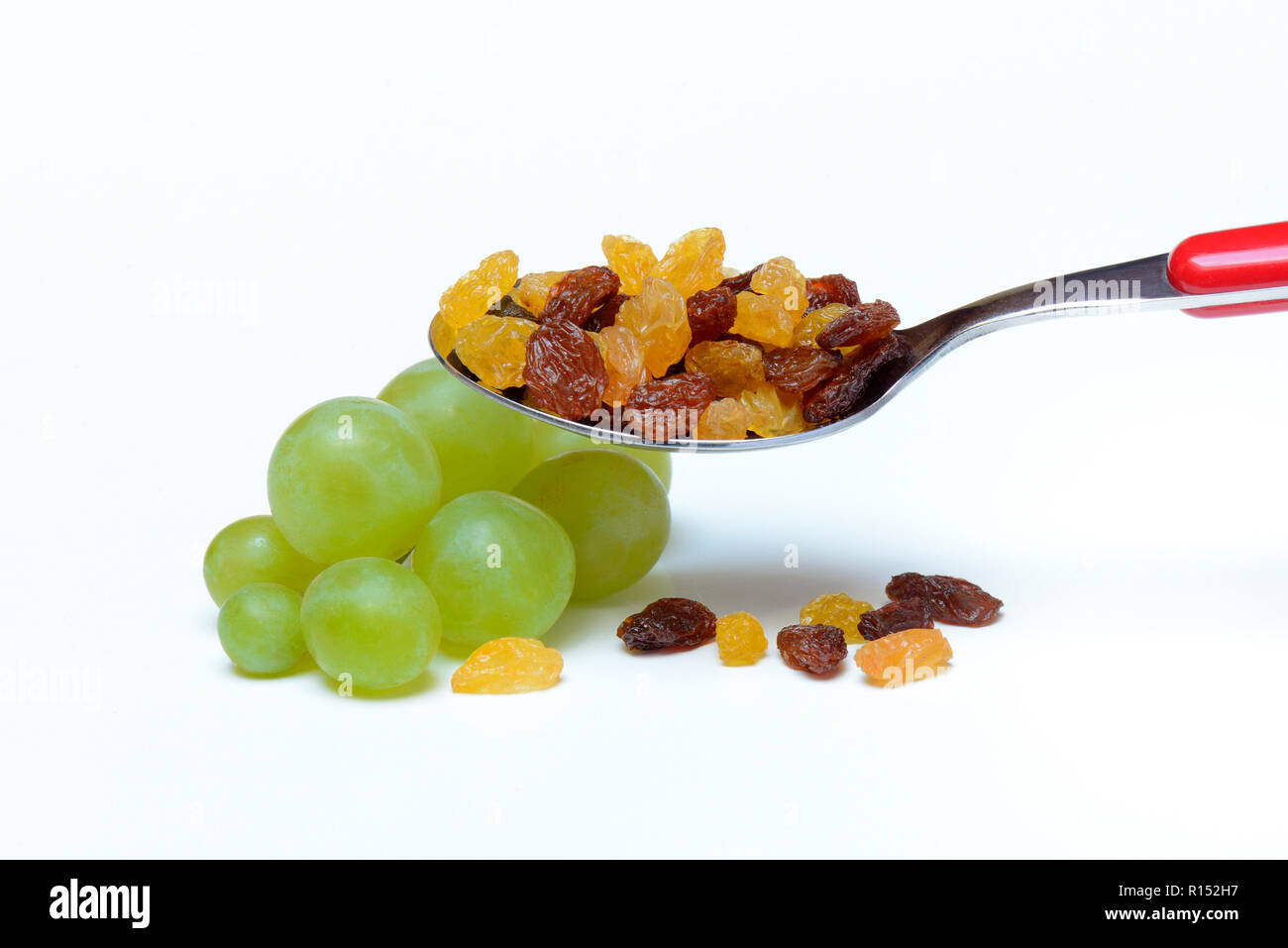 Sultaninen, Rosinen in Loeffel Foto Stock
