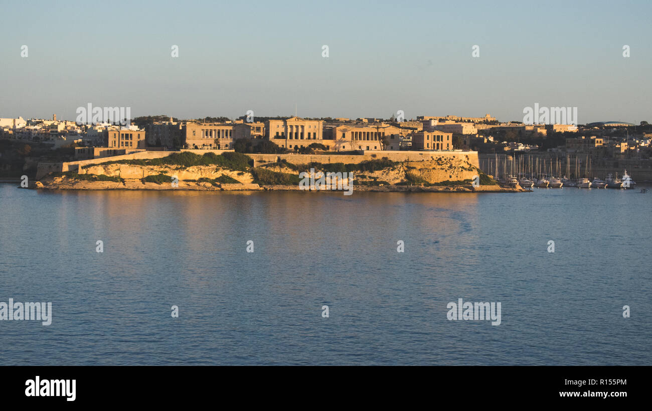 Vista da la Valletta, Malta Foto Stock
