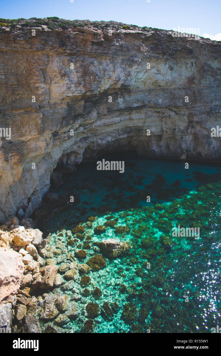 Laguna Blu a Comino, Malta Foto Stock