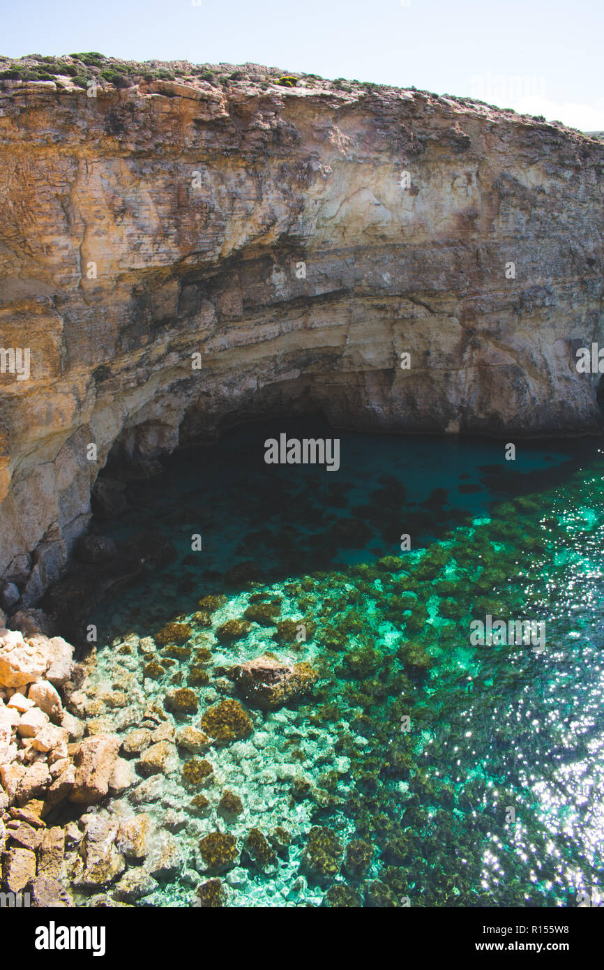 Laguna Blu a Comino, Malta Foto Stock