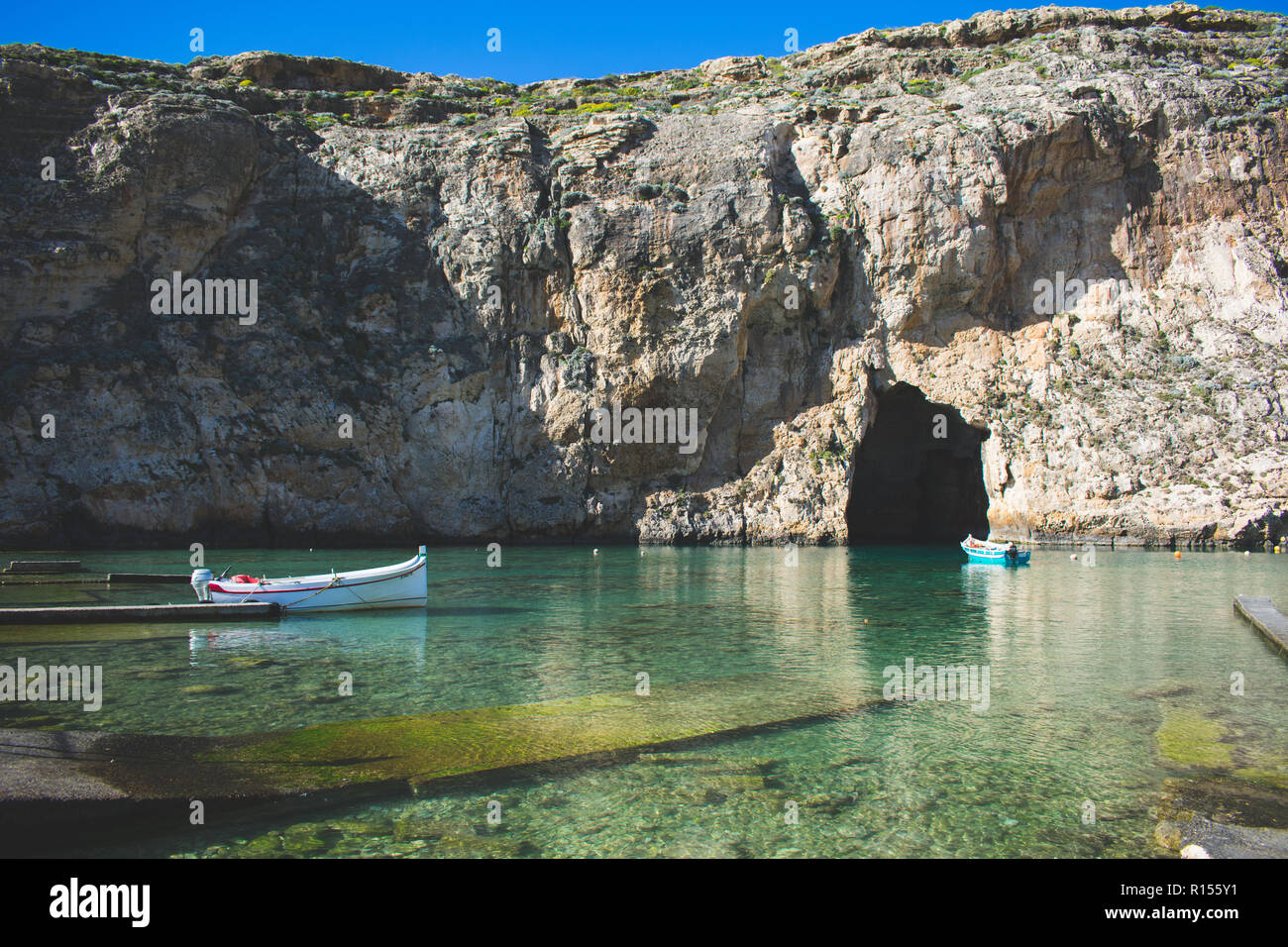 Mare interno a San Lawrenz, Gozo, Malta Foto Stock