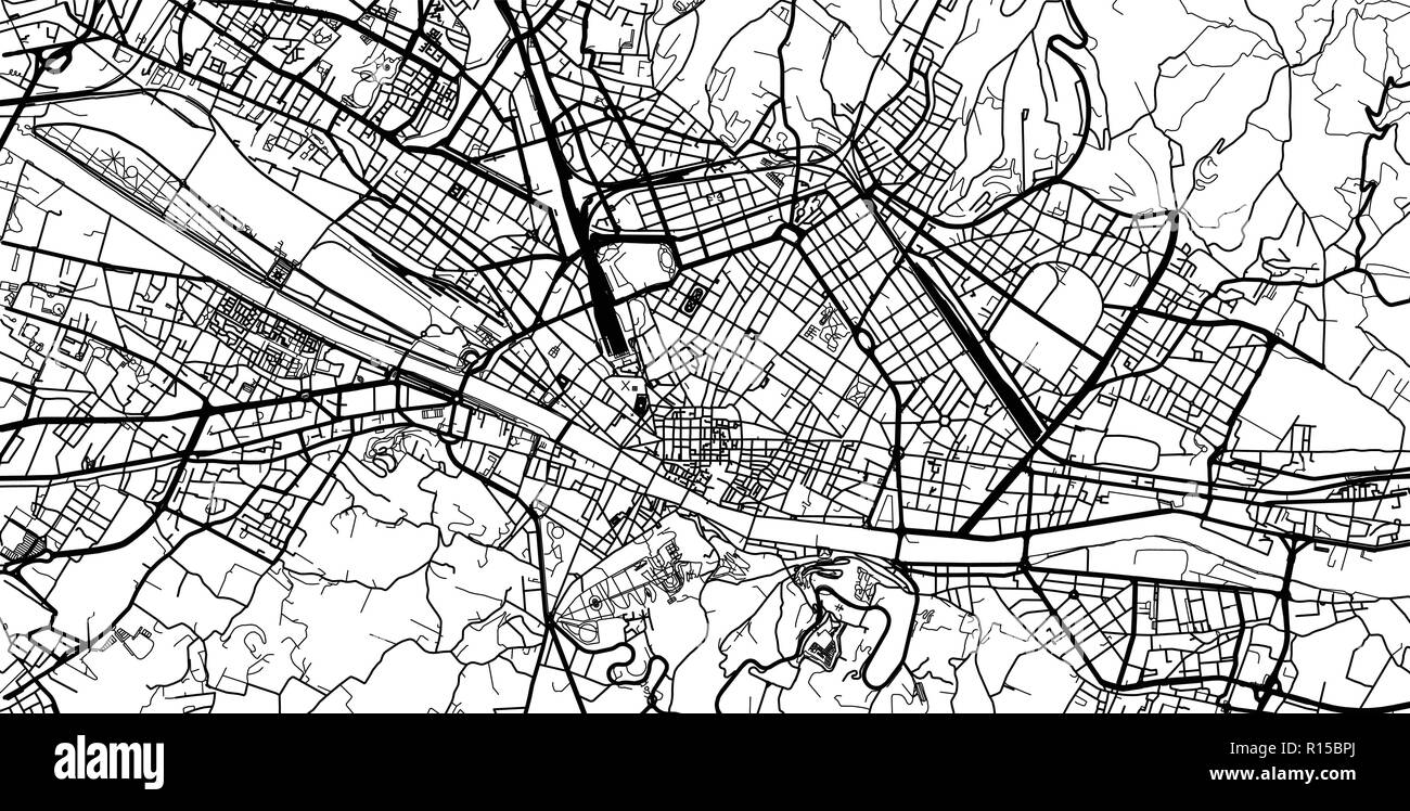 Vettore urbano mappa della città di Firenze, Italia Illustrazione Vettoriale