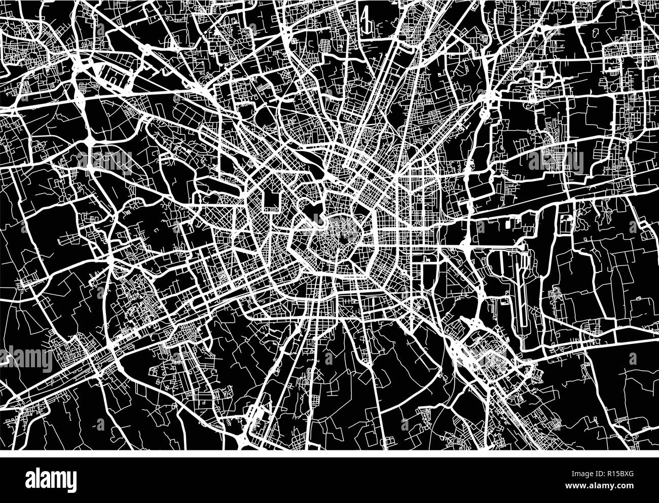 Vettore urbano mappa della città di Milano, Italia Illustrazione Vettoriale