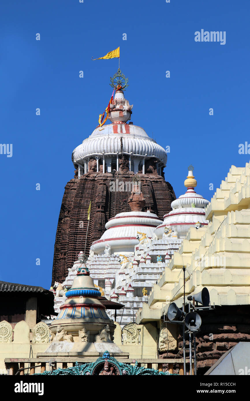 Shree Jagannatha tempio di Puri è un importante tempio indù dedicato al Signore Jagannatha situato sulla costa orientale dell'India nello stato di Odisha Foto Stock