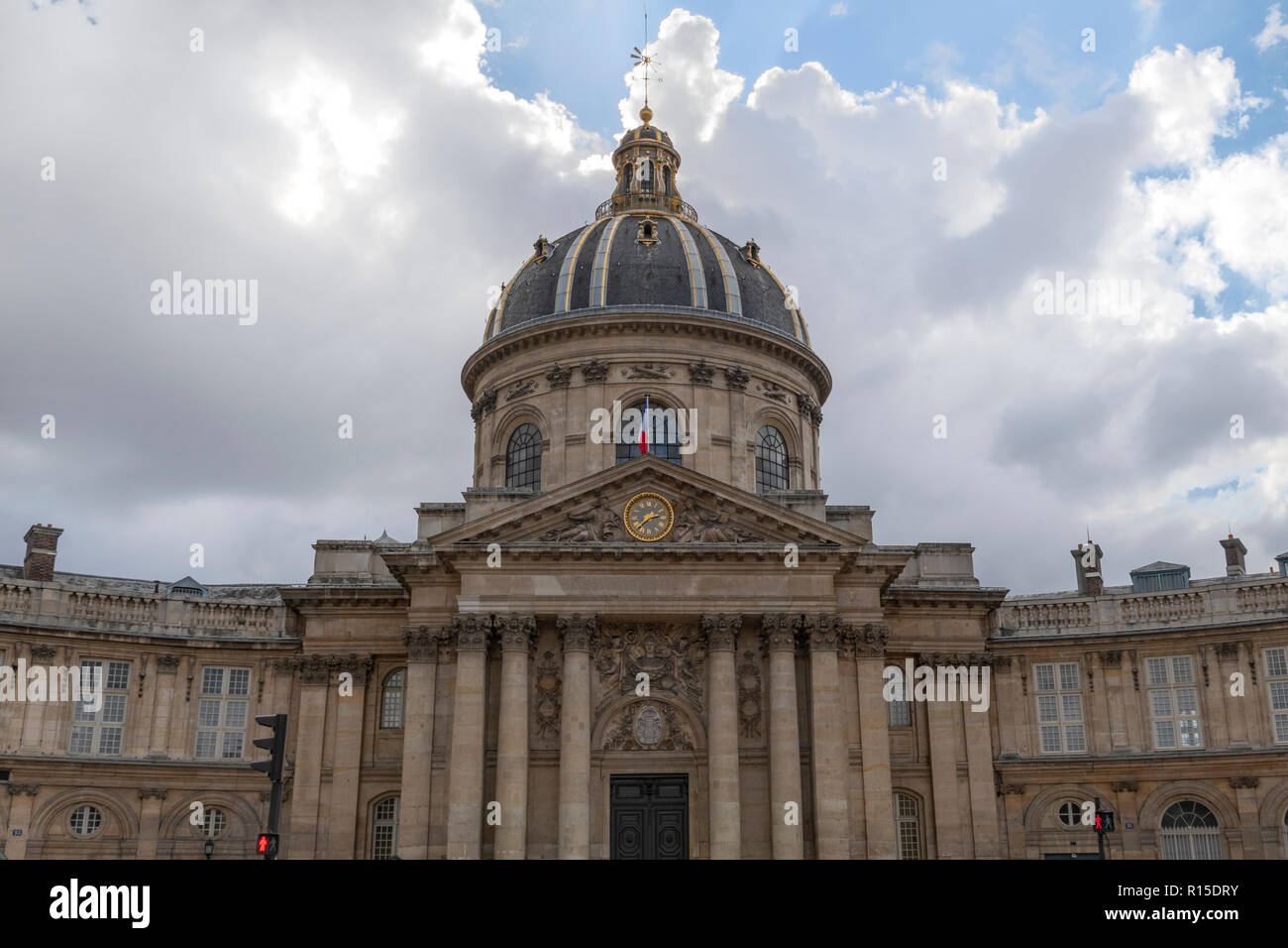 L Institut de France visto dal Pont des Arts Foto Stock