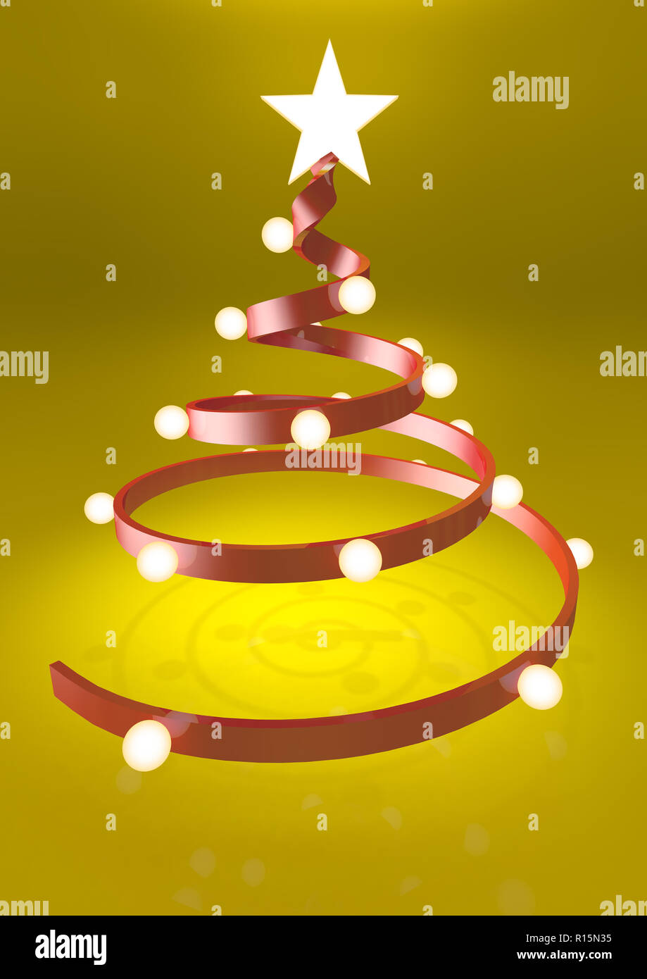 Spirale rosso 3d albero di natale