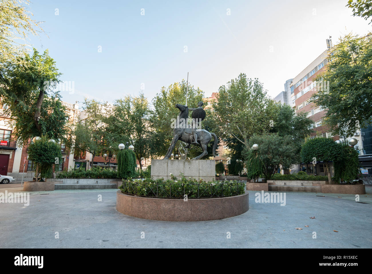 Don Chisciotte statua, Ciudad Real, Spagna, novembre 2018 Foto Stock