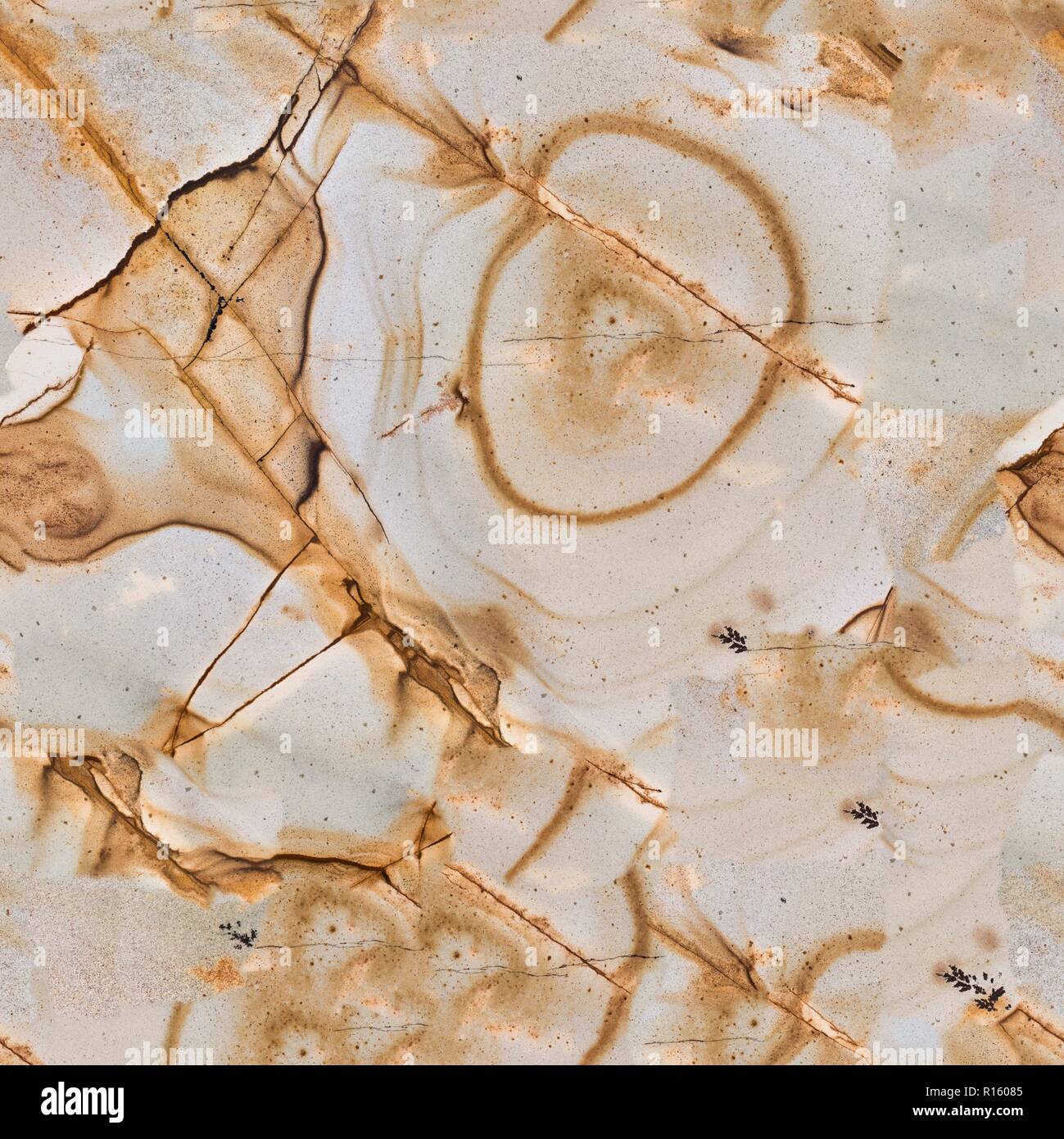 Abstract di granito marrone muro di pietra. Seamless sfondo quadrato, tile ready. Foto Stock