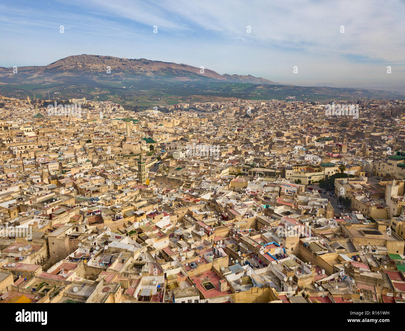 Vista aerea della Medina di Fes, Marocco Foto Stock