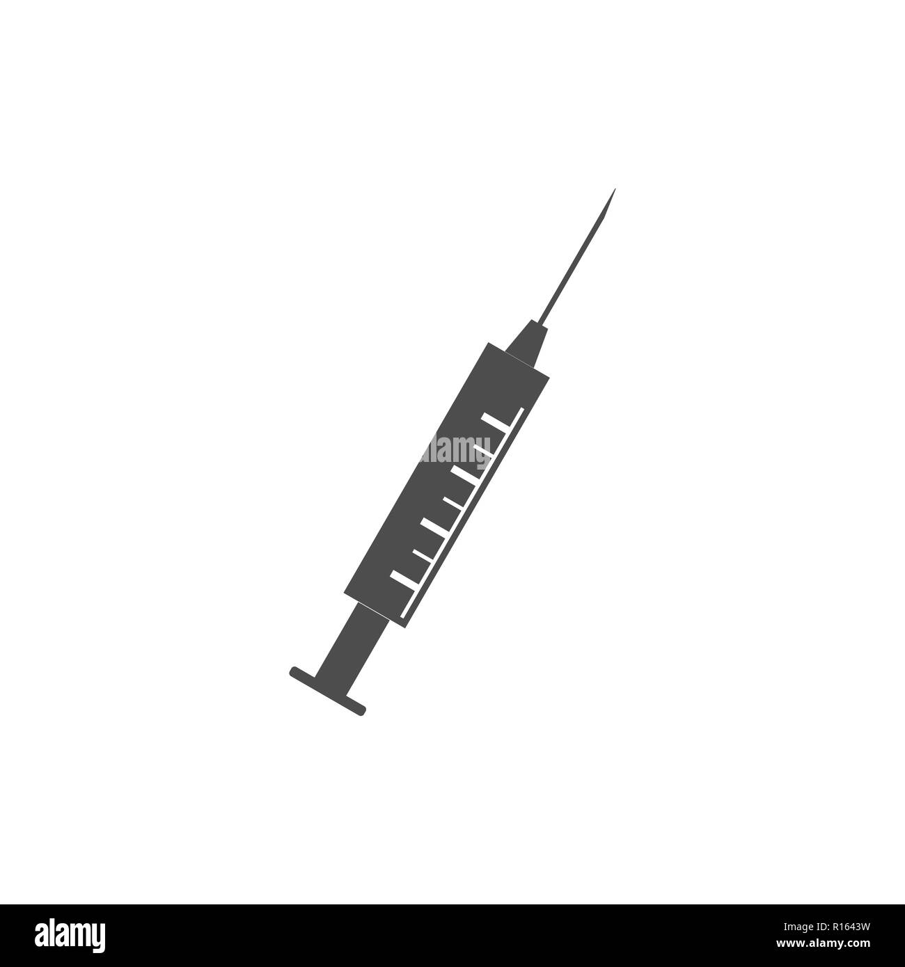 Siringa medica icona. Iniezione, mediche, ago, siringa, vaccinazioni icona. Illustrazione Vettoriale, design piatto. Illustrazione Vettoriale