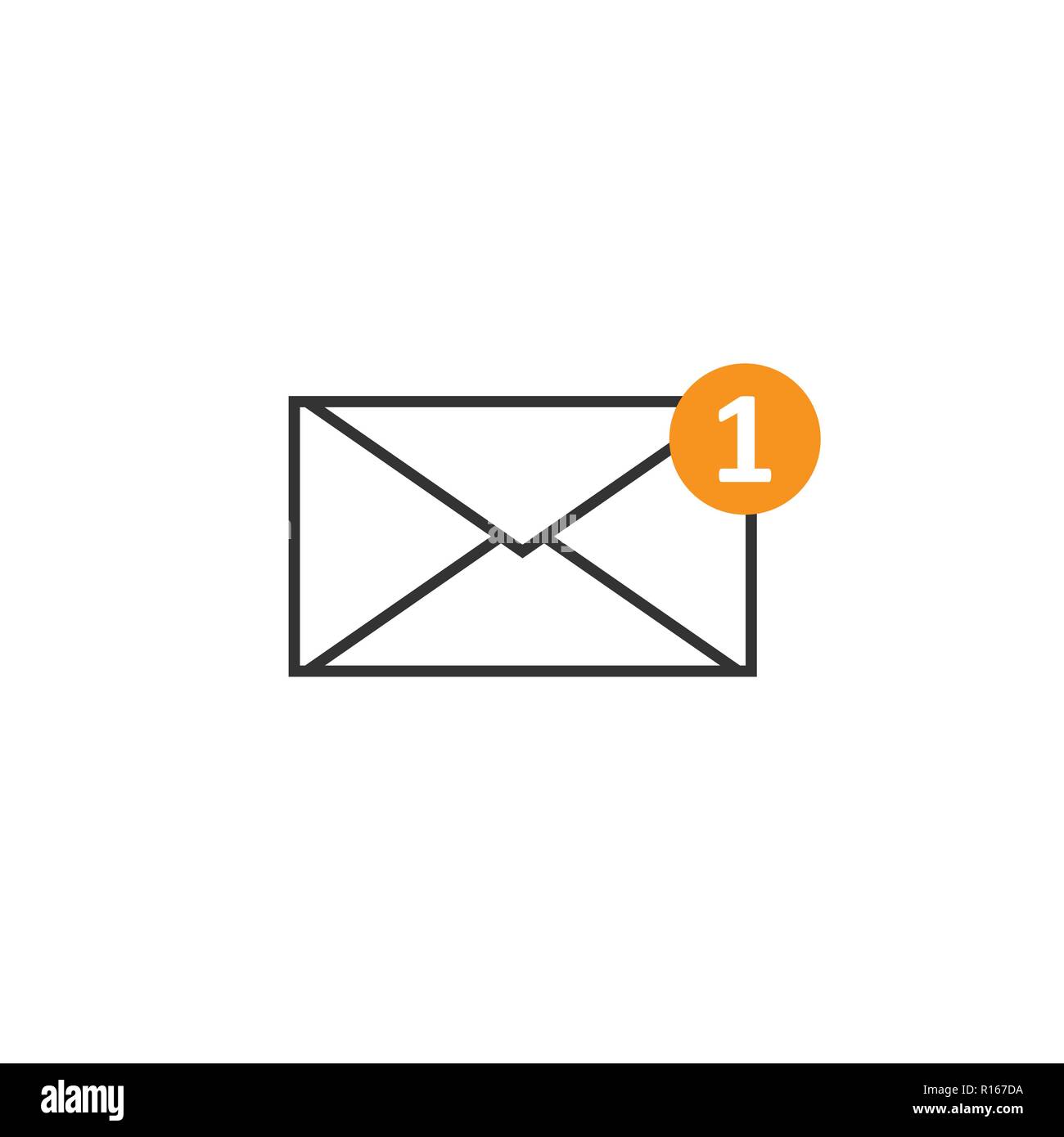 Arrivo di un nuovo messaggio icona messaggio, segno. Mail, email. Illustrazione Vettoriale. Illustrazione Vettoriale