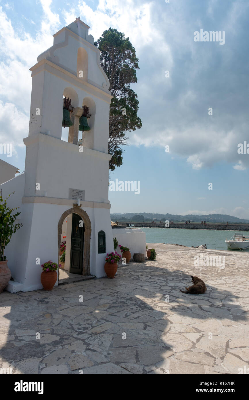 Das Kloster der Mäuseinsel auf Korfu - Corfu - Griechenland - Grecia - Isola Foto Stock