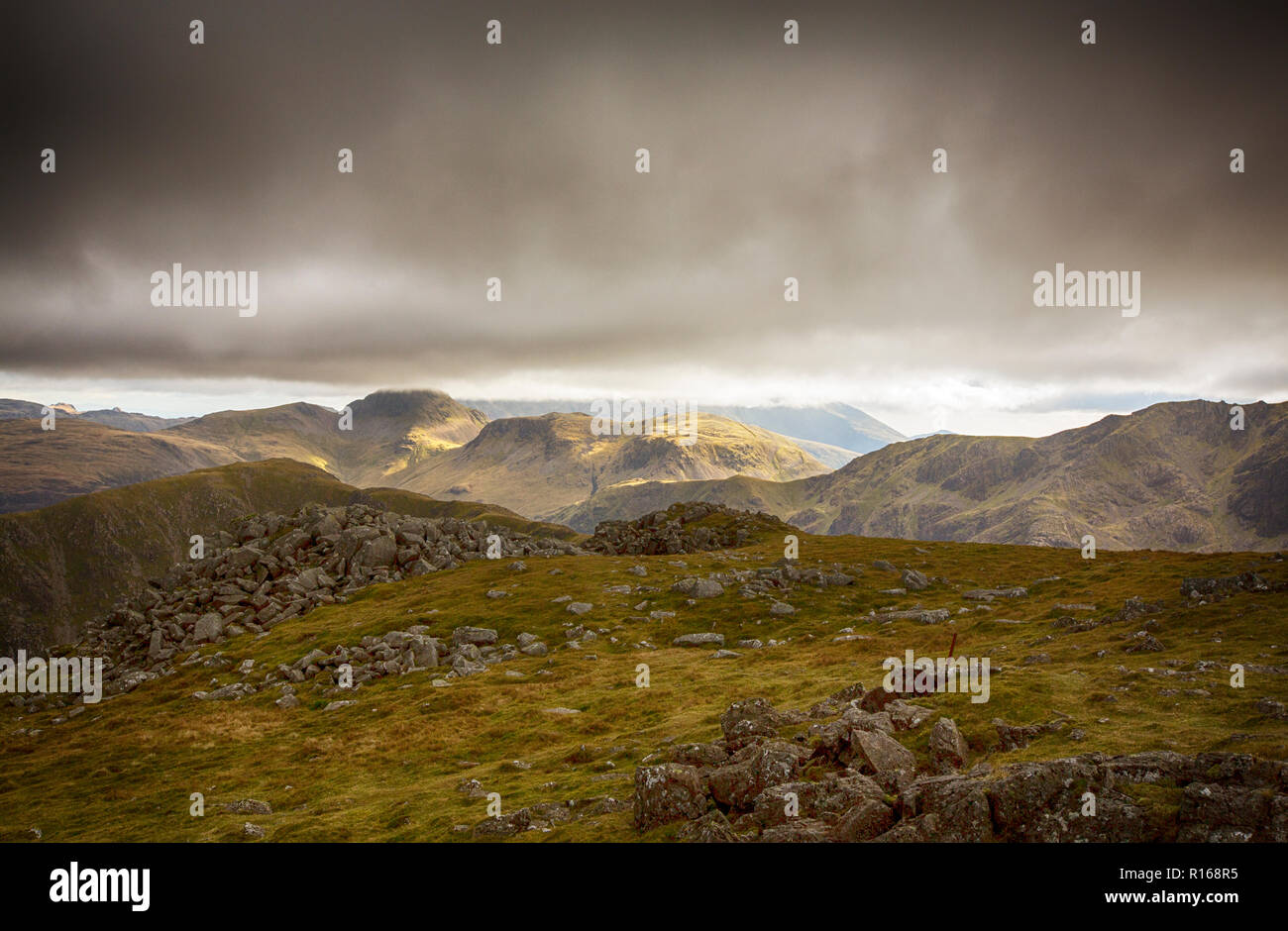 Cerca in tutta la grande area di Frontone da alto stile, Lake District, UK. Foto Stock