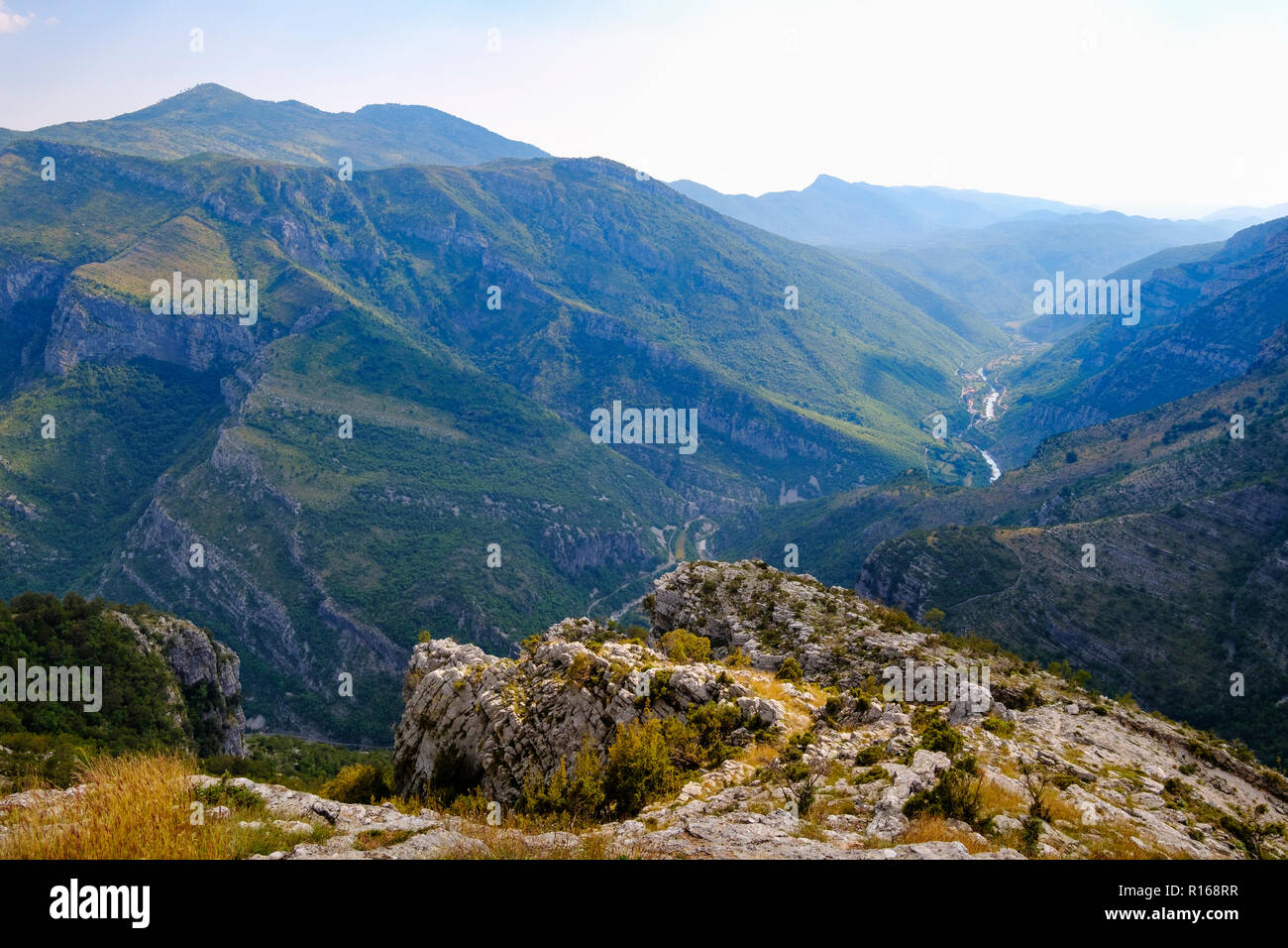 Cijevna gorge, vista da Delaj, vicino a Podgorica, Montenegro Foto Stock