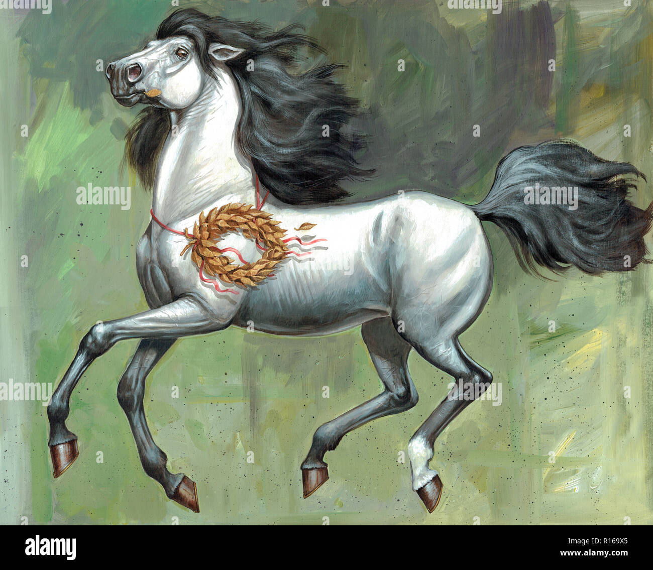 Incitatus favorito del cavallo di imperatore romano Caligola. Foto Stock