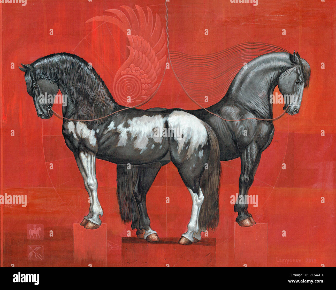 I miei tutori. I cavalli. Foto Stock