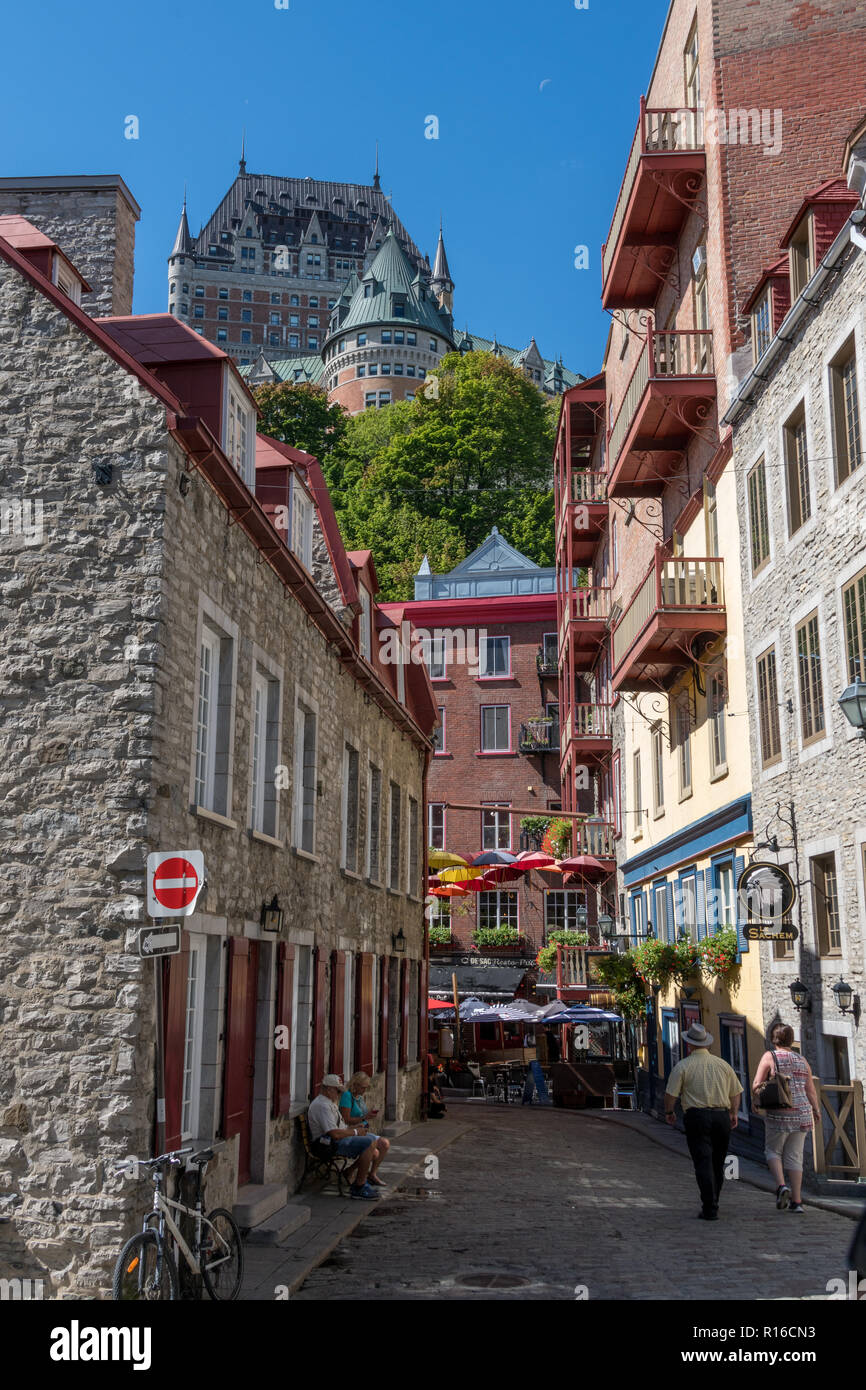 Abbassare Città Vecchia Quebec City, in Canada Foto Stock