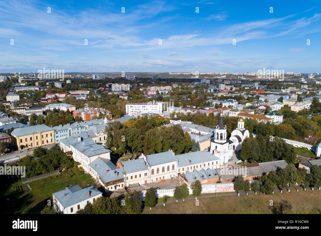 Virgin-Christmas monastero nella città di Vladimir. La fotografia aerea. Foto Stock