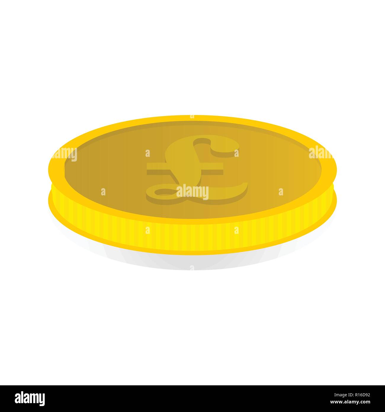 Moneta in oro con l'immagine del simbolo cancelletto illustrazione vettoriale. Illustrazione Vettoriale