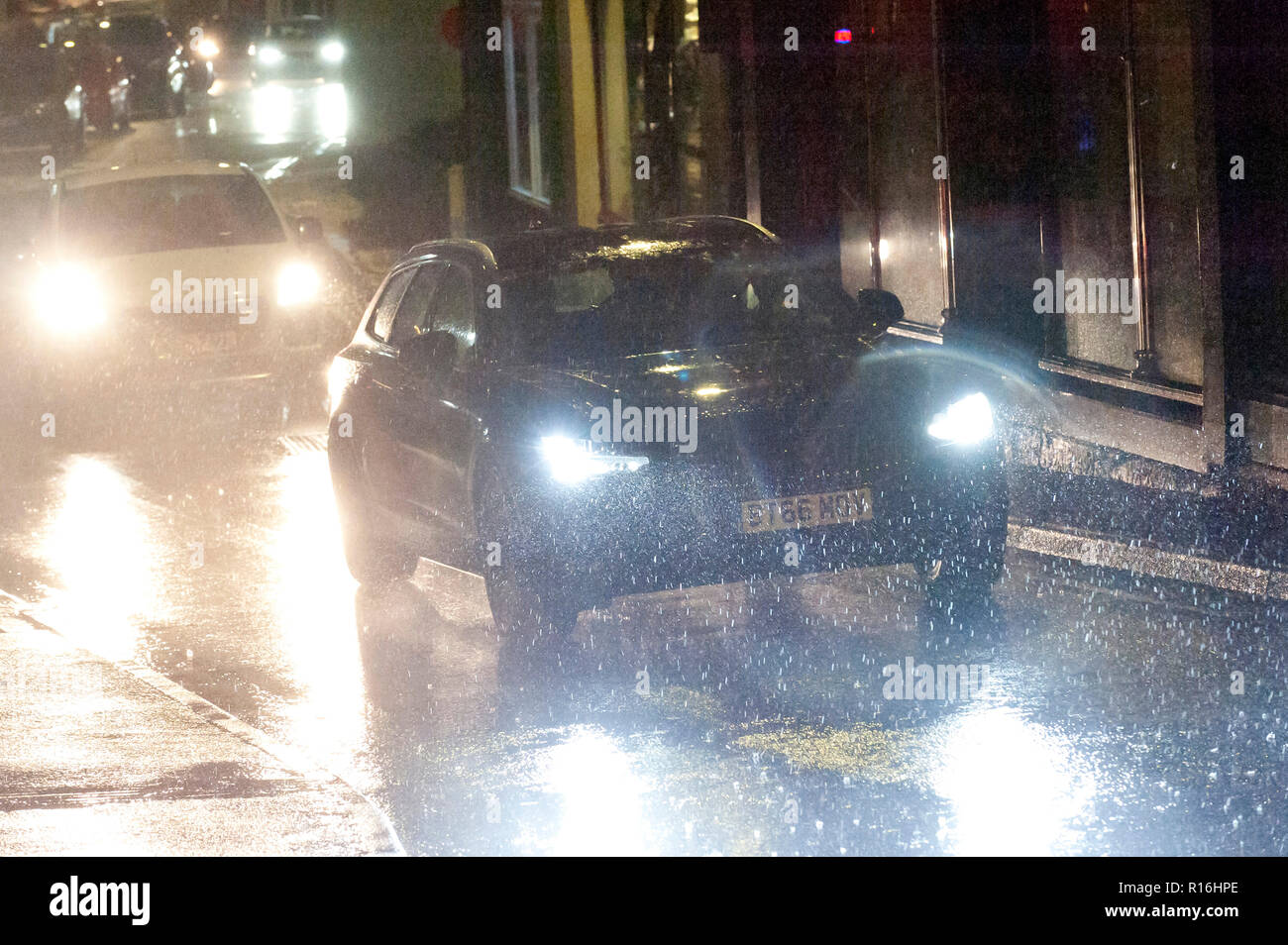 Builth Wells, Powys, Wales, Regno Unito. 9 Novembre, 2018. Un forte vento e pioggia da storm Deirdre ha colpito la contea di Powys, Wales, Regno Unito. © Graham M. Lawrence/Alamy Live News. Foto Stock