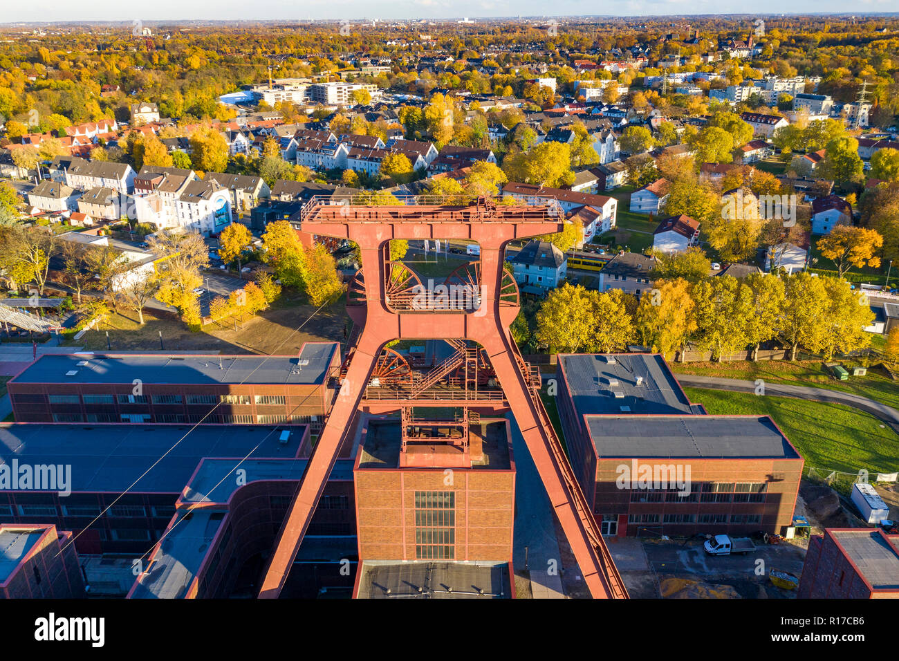 Miniera di carbone di Zollverein a Essen, patrimonio mondiale dell UNESCO, Doppelbock impalcatura albero 12, GERMANIA Foto Stock