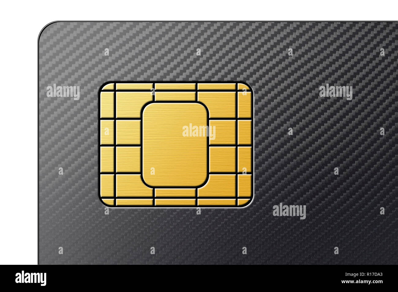 Scheda SIM (subscriber identity module) card close up dettaglio dell'angolo Foto Stock