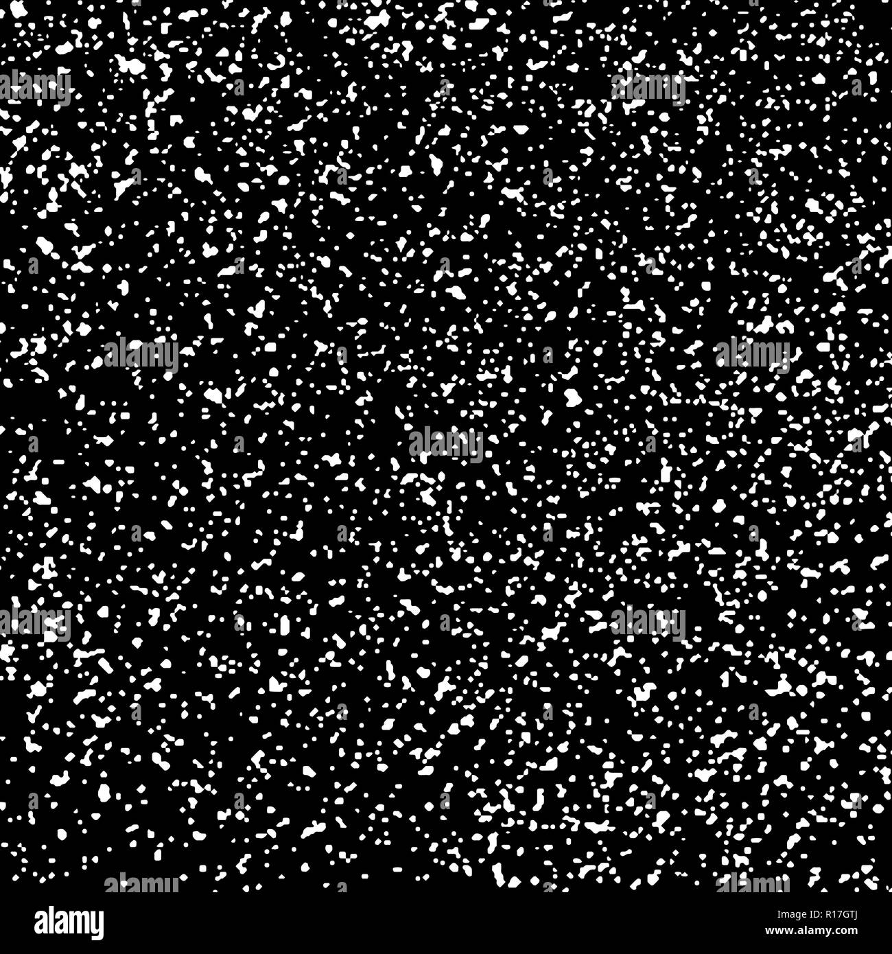 Sgranate texture astratte su sfondo nero. I fiocchi di neve elemento di design. Angoscia overlay testurizzate. Illustrazione Vettoriale eps,10. Illustrazione Vettoriale