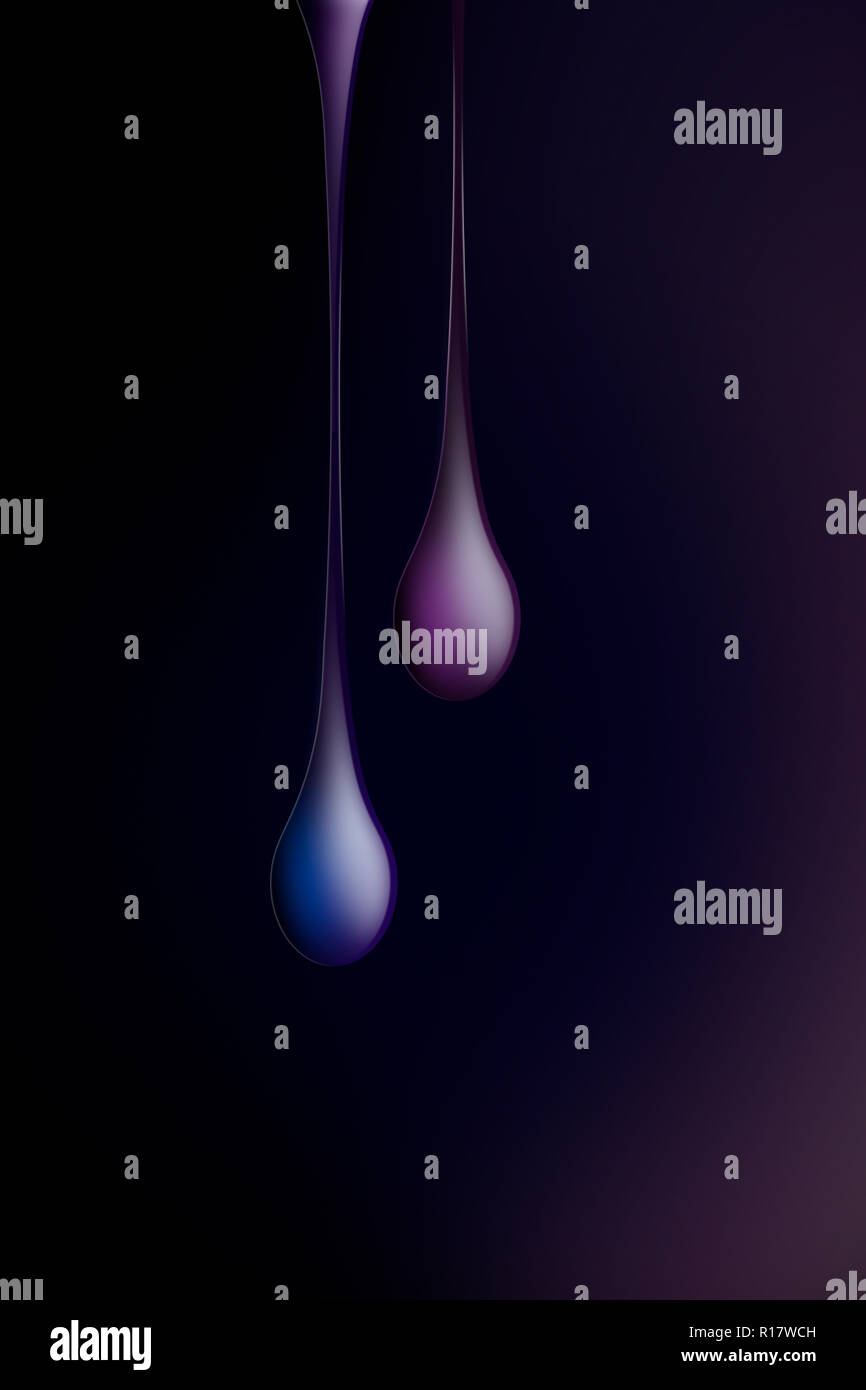 Pod come appendere forme su sfondo viola, immagine digitale Foto Stock