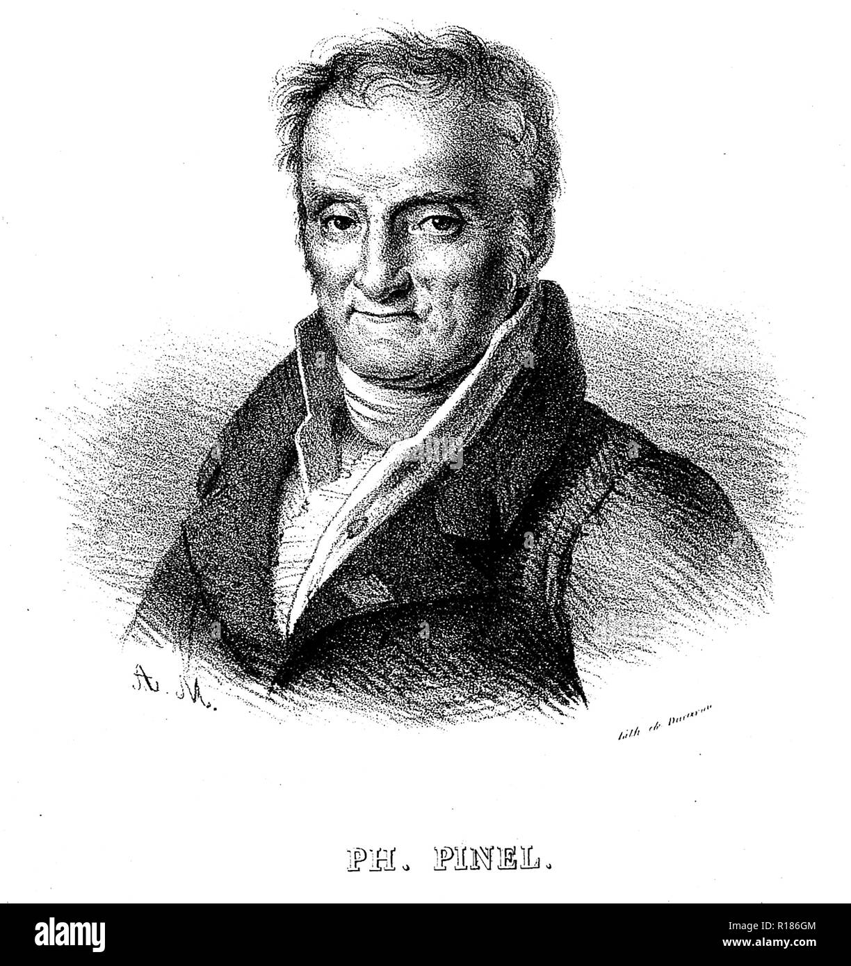 Philippe Pinel (1745-1826) medico francese Foto Stock