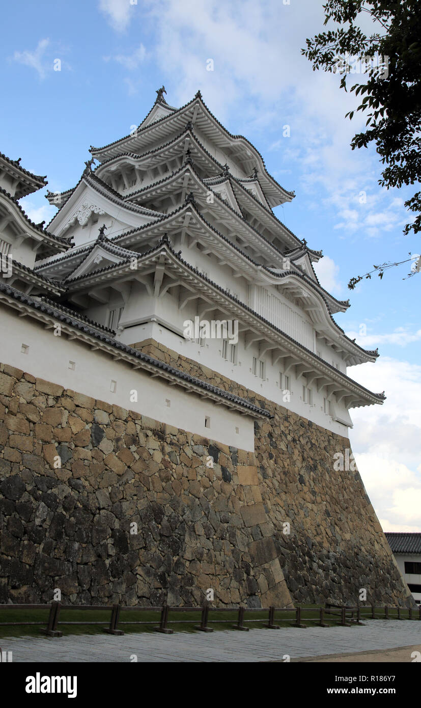 Il castello di Himeji noto anche come airone bianco castello Giappone Foto Stock