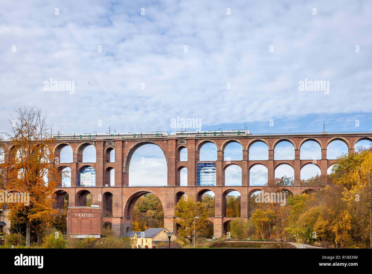 In Goeltzschtalbruecke Netzschkau Vogtland Germania più grande ponte in mattoni del mondo Foto Stock