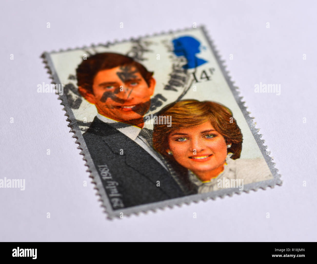 Charles e Diana wedding UK Royal timbri Foto Stock