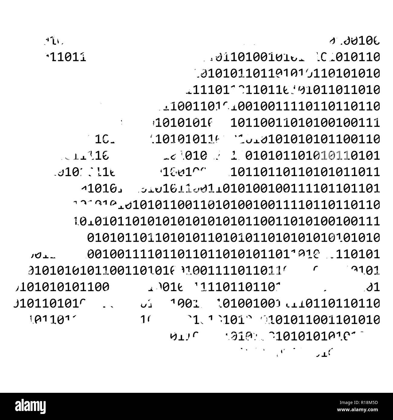 Codice binario Europa mappa concept design isolato su sfondo bianco Illustrazione Vettoriale